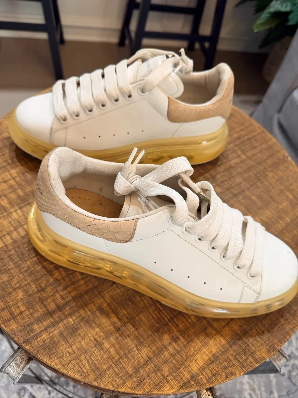 Alexander McQueen Oversized Sneakers White Amber Sole EU 39 US 9 Leather